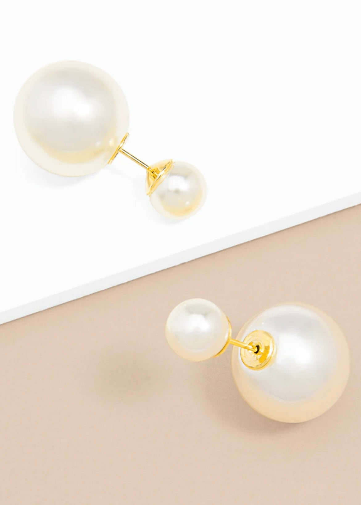 Two piece earring w/ball back pearl