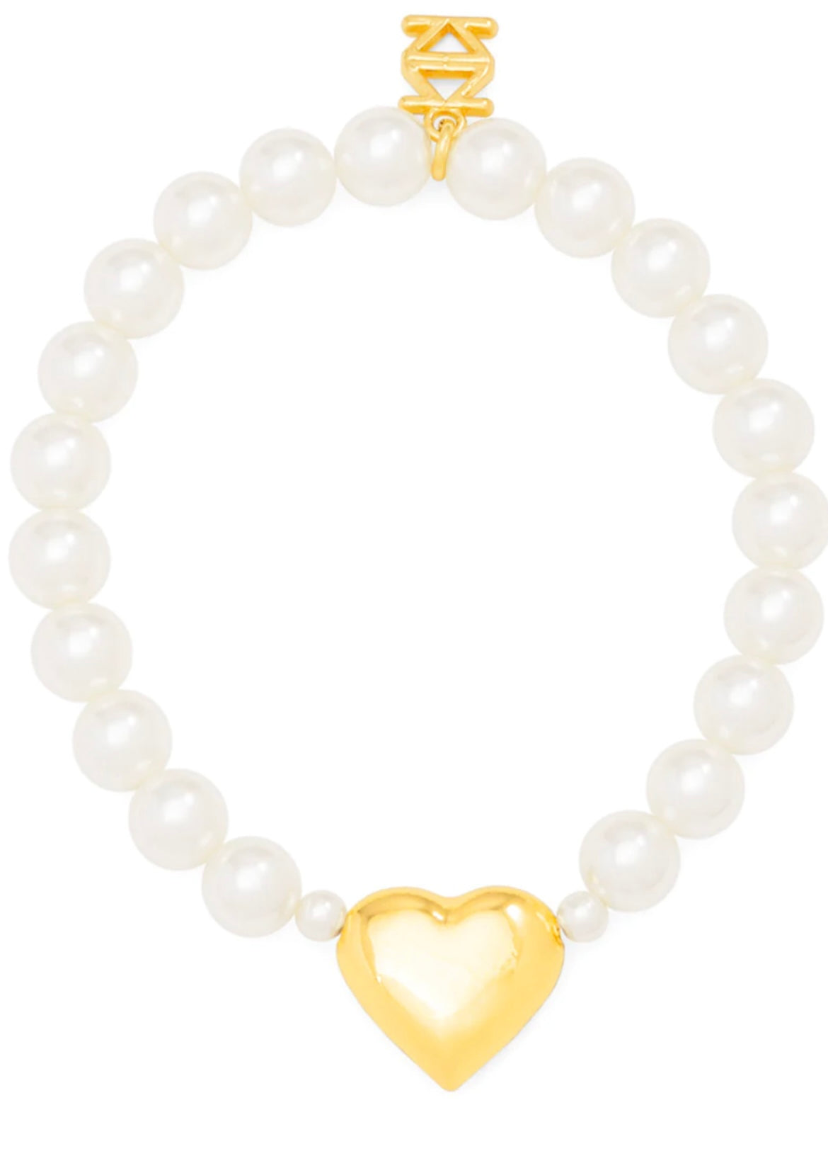 Heart Charm Pearl Bracelet