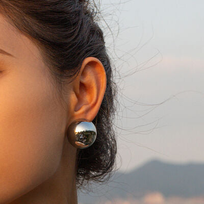 Hemispherical Stainless Steel Earrings